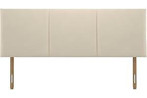 SANA SLEEP Chelsea Naples Suede HeadBoard - Luxury 20" Upholstered Design for Divan Beds - Multiple Fabric Options for Bedroom and Hotel Furniture - 3FT Single - Cream