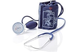 P AGE Sfigmomanometro ad aneroide palmare cassa grande con fonendoscopio valvola a vite Latex free Art. DM346