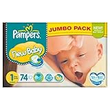 Pampers New Baby Size 1 (2-5kg) Jumbo Pack 74 per pack