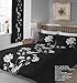 Produktbild Bettbezug-Set mit Kissenbezügen Quilt Betten Set beidseitig bedruckt Poly Baumwolle Passende Vorhänge, Chantilly Black, Super King Duvet Cover Set