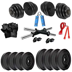 BodyFit DM-20KG COMBO Dumbbells Kit (20adjnoglove)