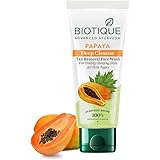 Biotique Papaya Deep Cleanse Face Wash | Gentle Exfoliation | Visibly Glowing Skin | 100% Botanical Extracts| Suitable for Al