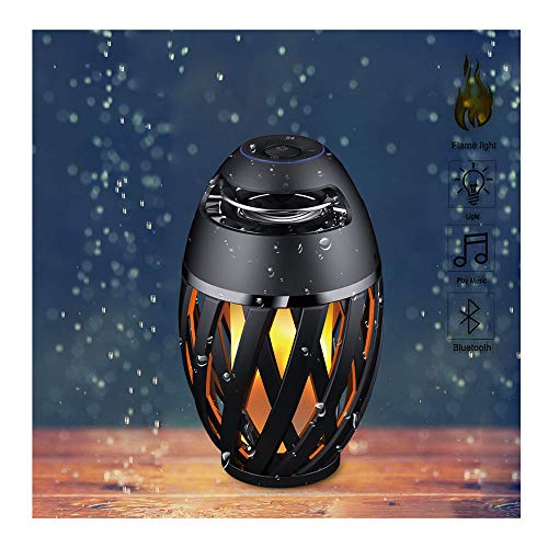 Bluetooth Speaker LED Flame Flickering Night Lights Outdoor HD Waterproof Audio Bedside Desk Lamp USB Rechargeable Portable Table Light