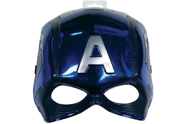 RUBIE'S CAPTAIN AMERICA - Marvel Officiel - Masque Captain America pour Enfants - Taille Unique - Masque Avengers en Plastique avec Fermeture Velcro Ajustable - Pour