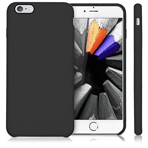 kwmobile Funda para Apple iPhone 6 Plus   6S Plus - Carcasa de  TPU  para tel  fono m  vil - Cover  Trasero  en  Negro Mate 