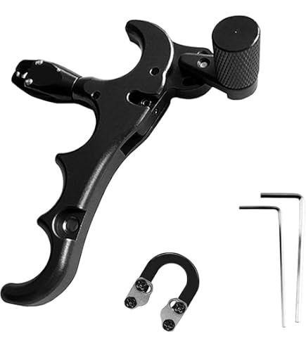 AMEYXGS – Déclencheur D'arc Compound 3/4 Doigts, Alu, 80g, Pivot 360°, Pour Droitier Ou Gaucher – Chasse Et Tir Sportif