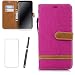 Produktbild Handyhülle Huawei Y6 2018/Honor 7A Hülle LaiXin Tasche Schutzhülle Handy Cover Handytasche Flip Case Book Style [Stoff Bezug und PU leder] mit Kreditkartenhaltern, Standfunktion +Eingabestift Touchstift+Displayschutz-Rote Rose