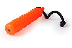 Dog & Field - Muñeco Flotante de plástico para Perro de cañón de fácil Agarre, Color Naranja y Blanco