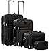 Produktbild TecTake 4 teiliges Reisekofferset Textilkoffer Trolley | mit Rollen | vier Größen | schwarz