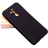 Elfia Huawei Mate 20 Lite ile Uyumlu Kılıfı Silikon Mat Renkli Parmak İzi Bırakmayan Yumuşak İnce Kapak Prem Siyah