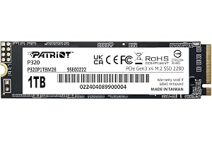 Patriot P320 SSD intern - NVMe PCIe Gen 3x4 - M.2 2280 - Solid State Drive - P320P1TBM28