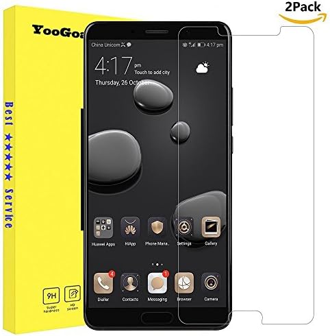 < Huawei Mate 10 > Glass Screen Protector - 2 PACK - YooGoal Premium 3D Touch Bubble-Free, 9H Hardness, Easy Installation Tempered Glass Screen Protection Film For Huawei Mate 10 - Ultra Clear