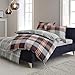 Produktbild Bettwäsche s.Oliver 6140 in Normalgröße / flauschig warme Biberbettwäsche / 100% Baumwolle / Wendebettwäsche rot grau / Karo / 2 teiliges Set aus Deckenbezug 135x200cm und Kissenhülle 80x80cm / Reißverschluss