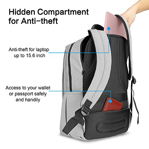 OMOTON Laptop Rucksack f  r alles Tablet und Laptops bis zu 15 6 zoll  zur Arbeit und Reise   wasserabweisend  Anti-Diebstahl  ger  umig  f  r Damen u