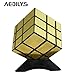 Produktbild AEDILYS® neue mode zauberwürfel 3x3x3 spiegel geschwindigkeit cube mit dock golden