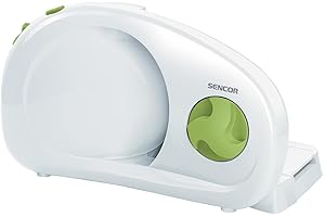 Sencor Affettatrice Elettrica Professionale - Potente e Compatta, Lama in Acciaio Inox 170mm, Spessore Regolabile 0-15mm, Ideale per Prosciutto, Salumi, Pane, Formaggio, 100W - SFS 1001GR - Verde