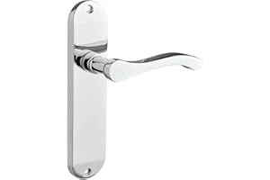 Designer Levers - Capri Contemporary Design Lever Door Handle - 1 Pair - Polished Chrome - Latch Door Handle - 180 x 40mm - Interior Use
