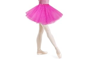 AYBUY Tutu para Mujer Falda de Tul, 1 Falda tutú de Tul para, Falda de Tul Elástico de 3 Capas para de Lentejuelas, Adulto Adolescente Tutu Retro 80s Fiesta, Halloween Carnaval Disfraz