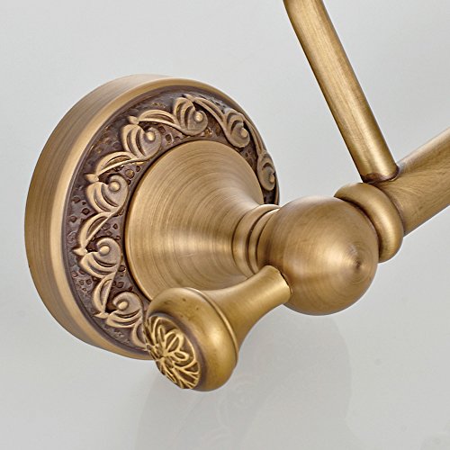 Weare Home Badaccessoires Retro Solide Kupfer Toilettenpapierrollenhalter Tissue Halter Küchepapierhalter, Minimal Klassic mit Deckel Geschnitzt Bronze Beschichtung Wandmontage Haltbar Badzubehör Dekor - 4