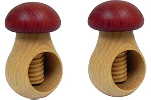 Wooden World Lot de 2 casse-noisettes en bois de hêtre naturel – Bordeaux champignon