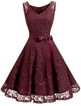 Dressystar Brautjungfernkleid Ohne Arm Kleid Aus Spitzen Spitzenkleid Knielang Festliches Cocktailkleid