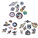 Produktbild Patches zum Aufbügeln, Gosear 24 Stück Exquisit DIY Kleider Patches Aufkleber Mini Mode Astronaut Raumschiff Muster Gestickt Aufbügelbarer Patch zum T-Shirt Jeans Hüte Taschen Kleidung Kunst