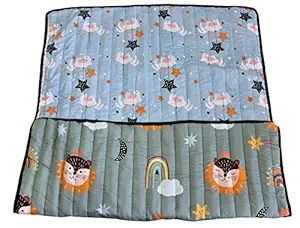 Tiny Cloud baby play mats | Reversible baby playmats | Nursery rug | Crawl mat for children | Baby activity mat | Baby mattress | Cotton baby play mats | Cotton playmats | Play mats for infants | Play mats for children (hanging rabbit-cat faces)