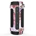 Produktbild MoKo JBL Charge 2+ Lautsprecher Hülle Abdeckung, Premium PU Leder Schutzhülle Tasche Case mit Handschlaufe und Karabiner für JBL Charge 2+ Bluetooth Wireless Speaker, Blumen Violett