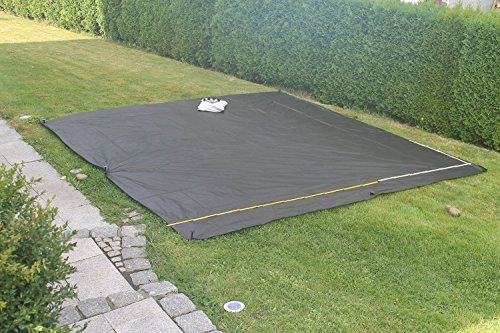 Sandkastenvlies XXL 3,2 x 3,2 m schwarz – Schutzvlies für Sandkasten und 4 x Erdanker - 2