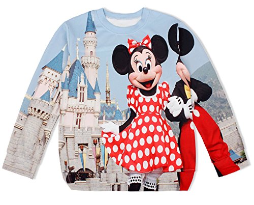 THENICE Women's Sport Pullovers Couples Sweater Sweatshirt T-shirt (Mouse Couple)