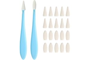 FANNAS 2 Stücke Malmesser mit 20 Austauschbarer Schwamm Sponge Head Scrapers Papierwischer Bunt Papierwischer Malschwamm Kunst Schwämme Malerspachtel Haar Radiergummi,zum Zeichnen, Radieren