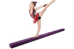 Poutre d'équilibre Pliable, Poutre de Gymnastique en Daim synthétique Équipement d’Exercice de Sport d’Équilibre, pour Enfants et Adultes Débutants 222 x 10 x 7 cm