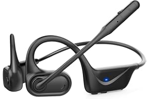 BANIGIPA Bluetooth 5.4 Headset mit Mikrofon, offene Kopfhörer mit Mikrofon, drahtloses Headset mit Rauschunterdrückung für HD-Anrufe, Stummschalttaste, leicht und bequem für Bürobesprechungen-15H