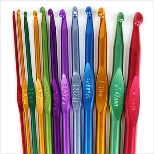 TRIXES 12-teiliges Set aus robusten farbigen Strick- und Häkelnadeln - 3