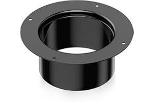 Hon&Guan ø125mm Saldato Sulla Flangia 5 Pollici Tubo di Ventilazione Nero, Connettori a Flangia Della Adattatore per Tubo di Scarico parete dell'ABS per Tubo di Scarico Tubo di Ventilazione Connettore