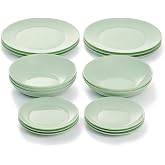 Luminarc Apy Paradise Green Opal Tableware Microwave Safe Refrigerator Stackable | Verde, dise&ntilde;o redondo, acabado brillo, vid