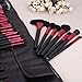 dodocool Professional Wood 32Pcs Makeup Brushes Kit Cosmetic Make Up Set + Pouch Bag Case (32PCS, Rose Red Ferrule)