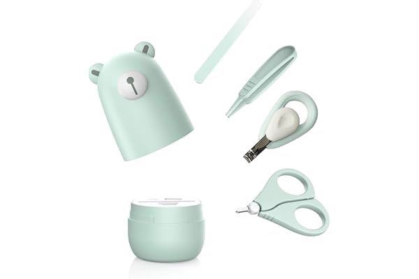 Set d'ongles pour bébé, set de manucure et set de pédicure pour bébé avec étui mignon. Coupe-ongles et set de brosses pour bébé, pour nouveau-nés, nourrissons et jeunes enfants
