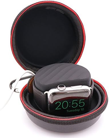 Fatetec Apple Watch EVA Hard Protective Charging Case/Charging Clip,Iwatch storage box for Apple Watch Series 3/Series 2/Series 1/Nike+/42mm/38mm (Black)