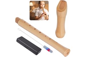 Blockflöte aus Holz, Sopran-Blockflöte, Instrument für Kinder, Erwachsene, Anfänger, C-Taste, Holzblockflöte im deutschen Stil, mit Hartschalenkoffer