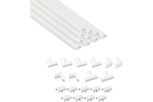 D-Line Micro+ 2010W-400, Canaletas adhesivas para cables, Solución para organizar, proteger y cubrir cables - 10x 20mm (anch.) x 10mm (alt.) x 40 cm longitudes (4-metro) - Blanco