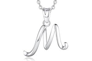 EUDORA HARMONY BALL EUDORA Collares Mujer Colgantes Iniciales Letras Plata de ley 925 26 Alfabeto Inicial Nombre Cadena Collar con Zirconia Cúbico Joyería, Regalos Originales para Mujer Hermana Madre Abuela, 45,7cm