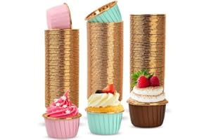 Wisebom 150 Pezzi Pirottini per Muffin, Pirottini da Forno Alluminio Alluminio Pirottini per Muffin Cartaper Cupcakes Stampi per Pastichieria per Muffin Panifici Catering Matrimoni e Compleanni