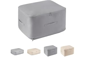 Meltrck bolsas para guardar ropa, Cajas almacenaje ropa Plegable con Mango, para Guardar Ropa, Edredones, Almohadas, Mantas(gris, 54 x 42 x 60)