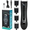 MAKINGTEC Electric Groin Body Hair Trimmer Ball Trimmer for Men USB Recharge Dock Cordless Use Fully Waterproof Replaceable Ceramic Blade Pubic Hair Trimmer Body Groomer Kit for Men