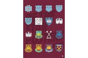 BE THE STAR POSTERS Poster con logo West Ham United FC, con licenza ufficiale, formato A2, disponibile nelle taglie A3 e A2