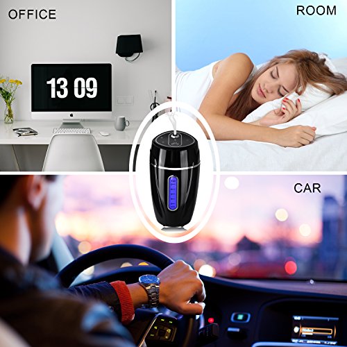 Auto Ultraschall Luftbefeuchter, YOKKAO 180ml USB Lufterfrische Powered Cool Mist Auto Luftreiniger für Auto – Schwarz - 9