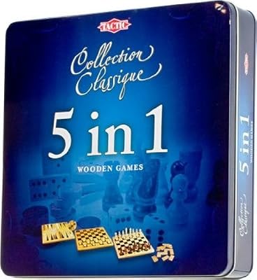 Tactic Coffret Metal 5 Jeux En 1 Collection Classique