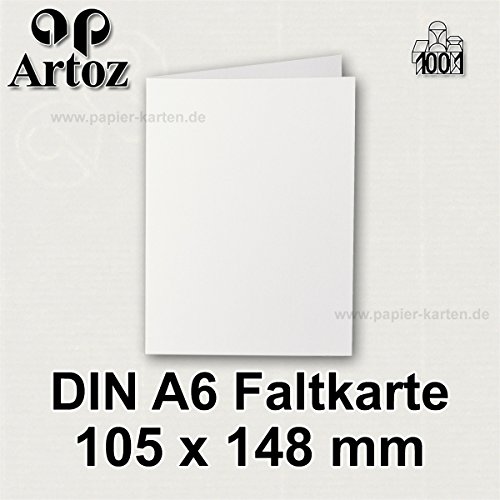25x original ARTOZ DIN A6 Faltkarten – hochdoppelt – 220 g/m² // SERIE 1001 // Ivory-Elfenbein – gerippt! // 105 x 148 mm +alle Farben - 2