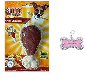 PSK Super Fun Nylon Chicken Leg Chew Dog Toy with Name Collar